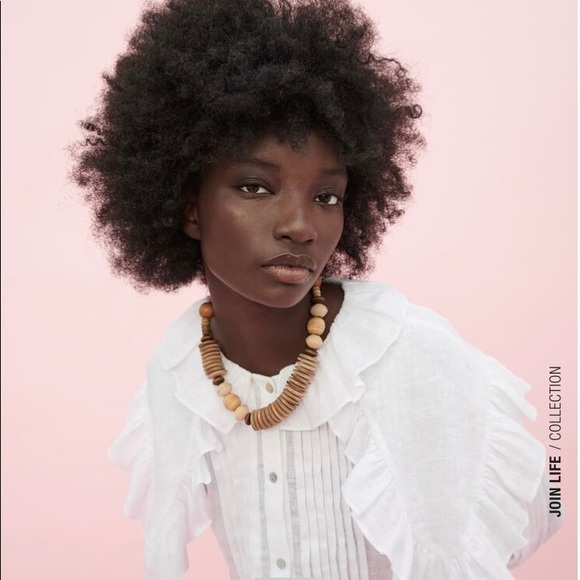 Zara linen blouse with Peter Pan collar nwt - Picture 2 of 8